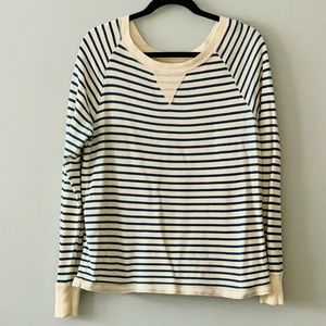 Roxy Blue Striped Crew Neck Sweatshirt